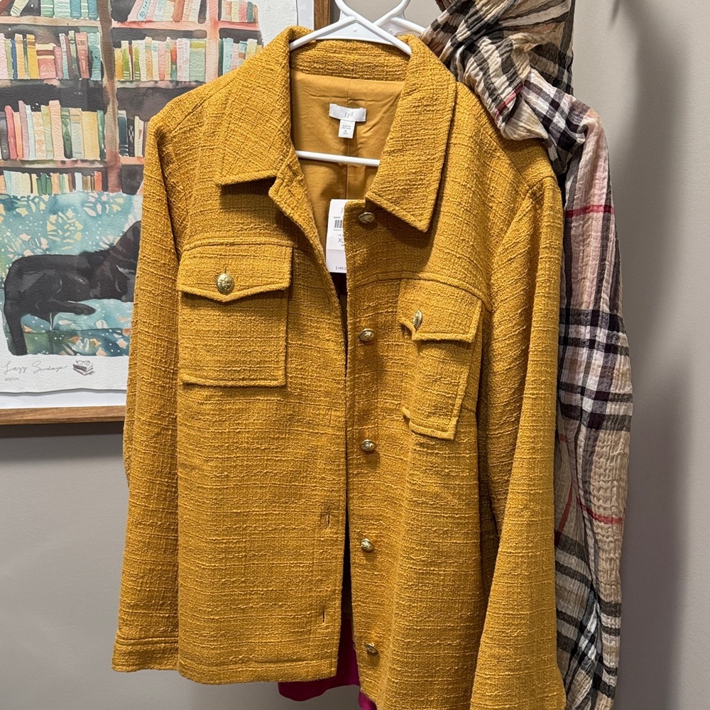 J. Jill Mustard Yellow Textured Jacket
